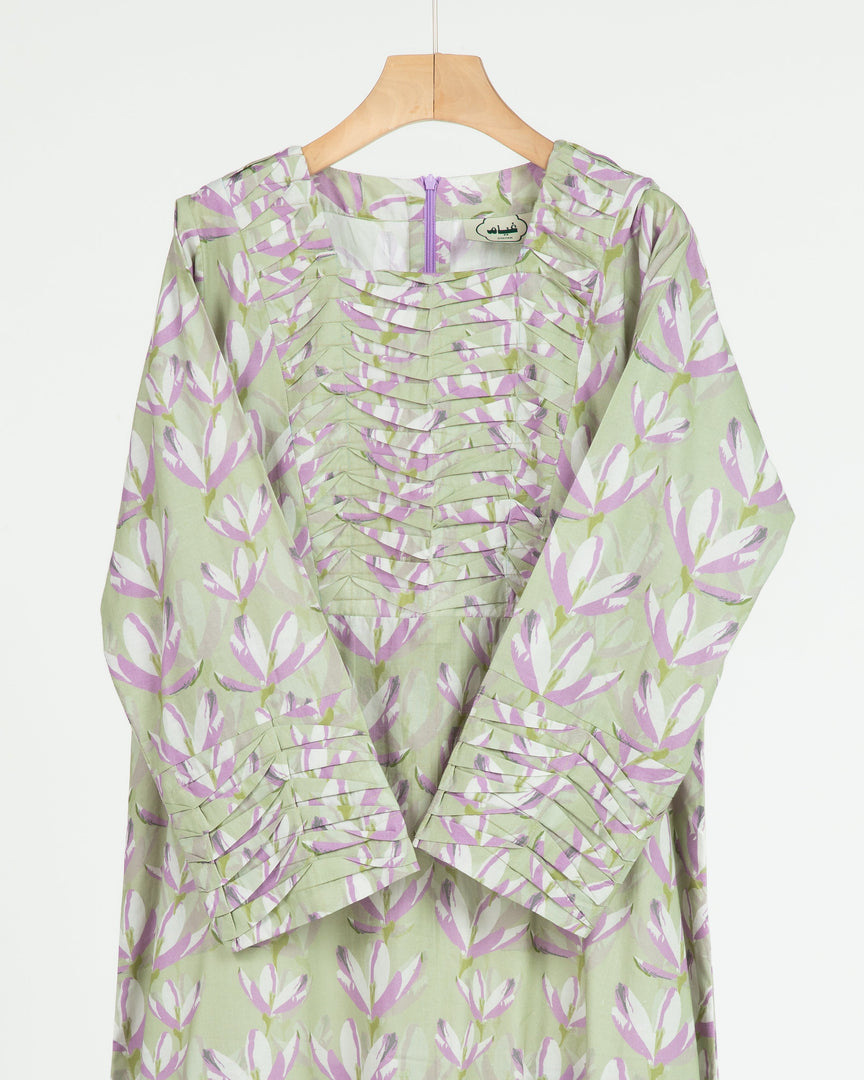 Indian Cotton Large Twisted Pleats +Shailah - Pastel Iris