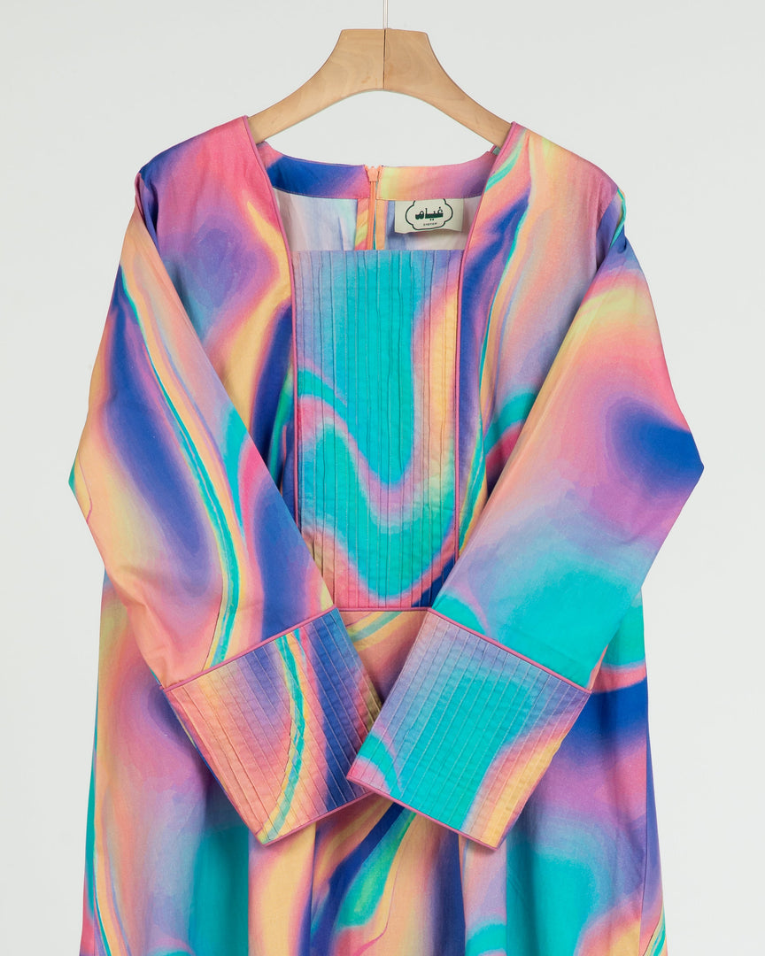 Indian Cotton Linear Panels +Shailah - Pastel Gradient