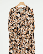 Rayon Black and Beige Flowers +Shailah
