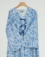 Load image into Gallery viewer, Cambric Cotton - Triple Ribbons  jalabiya +Shailah - Blue Flowers
