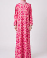 Load image into Gallery viewer, BEDAZZLED COLLECTION - Pleated V-neck Jalabiya - Abstract Ribbon