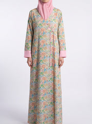 BEDAZZLED COLLECTION - Chinese Buttons Jalabiya - Pastel Garden
