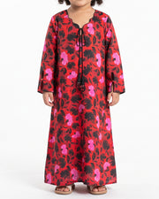 KIDS BEDAZZLED COLLECTION - Waves Jalabiya - Red Floral