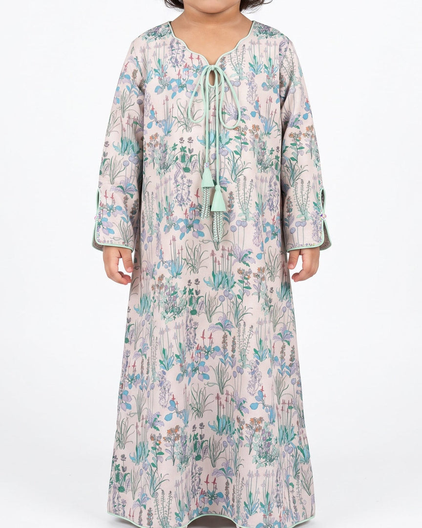 KIDS BEDAZZLED COLLECTION - Waves Jalabiya - Pastel Wildflower